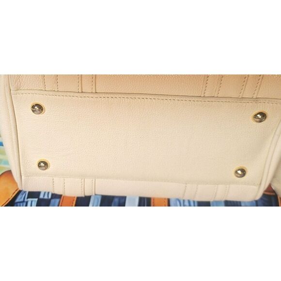 MCM - Creamy White Pebbled Leather Mini Boston w/ Gold Hardware - Picture 6 of 12